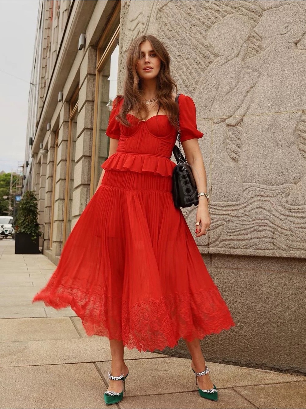 Self portrait red dress UK10 NWOT